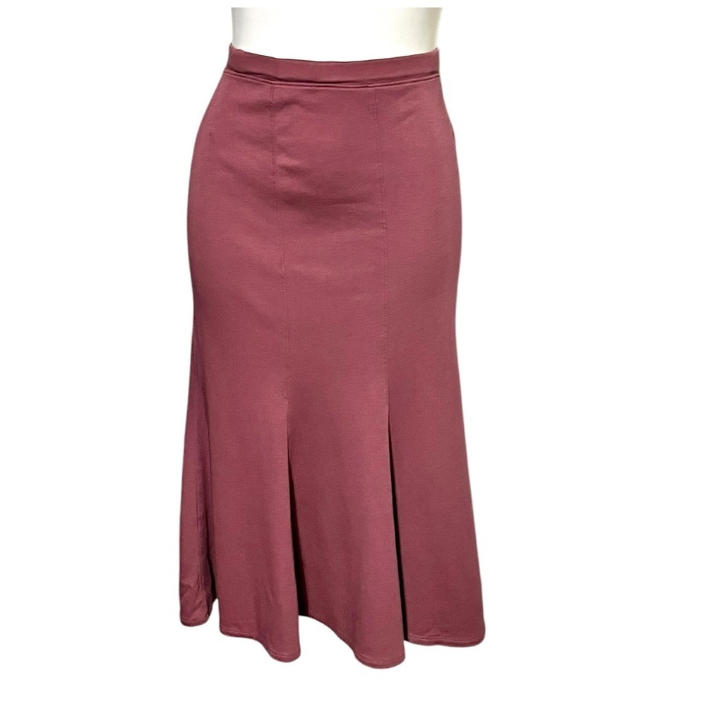 Peruvian Connection Pima Cotton Tulip Midi Skirt Size Small Mauve